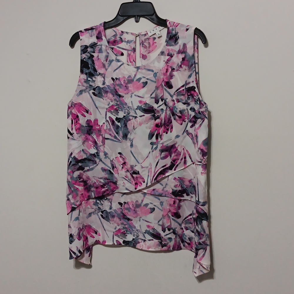 Floral Pink Blouse 22" Inch Ptp
